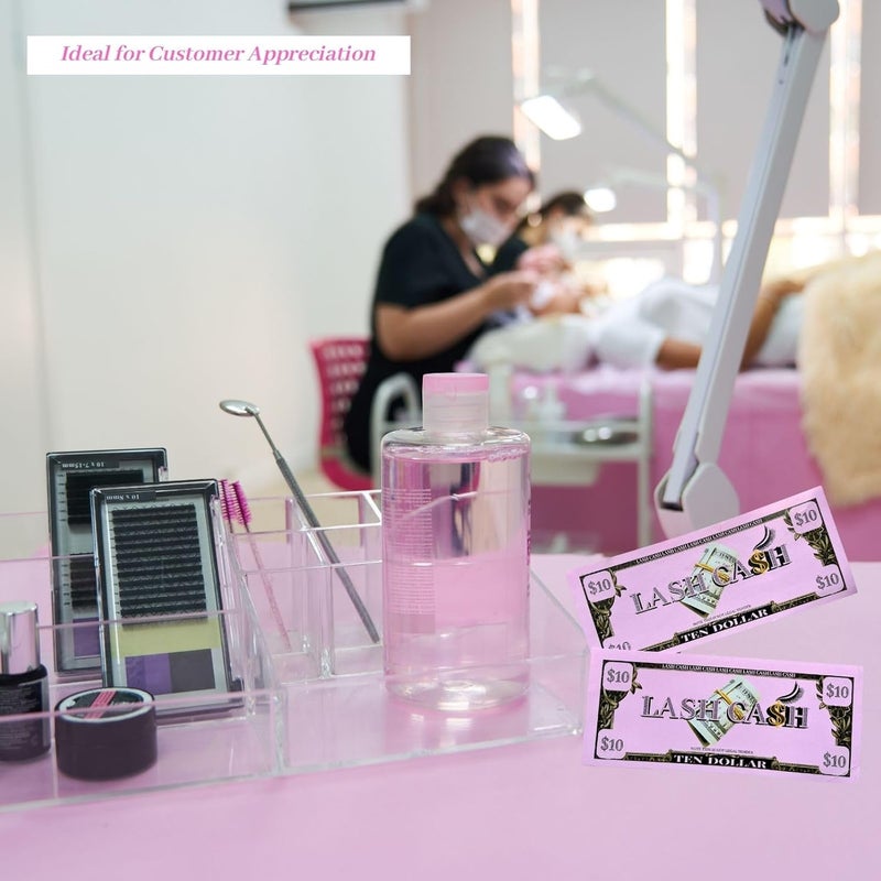 Mocomfor Loyalty Cards for Business Lashes, Lash Aftercare Kit Inserts Coupon Voucher Clients Gifts Reward Discount Cards for Eyelash Extension Business, pink 50pcs - Image 5